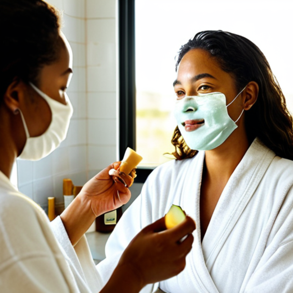 뉴아날로그 트렌드와 뷰티 산업의 변화 - Homemade Face Mask Ritual**

A woman with radiant skin applying a honey and yogurt face mask in a su...