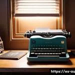 뉴아날로그 트렌드와 새로운 미디어 형식 - A cozy vintage-inspired graphic design workspace featuring warm earthy tones, classic serif typograp...